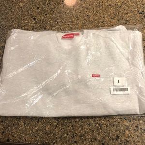 Supreme small box logo ash grey crew neck